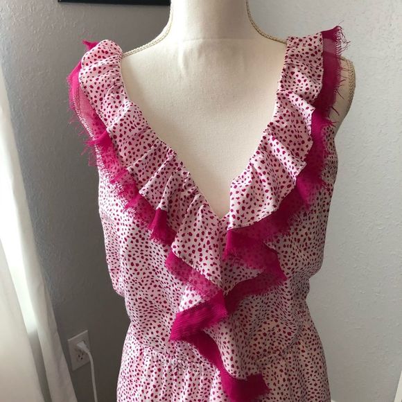 LOFT Pink & White Ruffle Dress - Picture 3 of 4